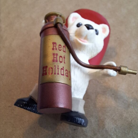 Vintage 90s Hallmark Ornament  1994 RED HOT HOLIDAY Fireman Polar Bear‎ - Picture 6 of 9